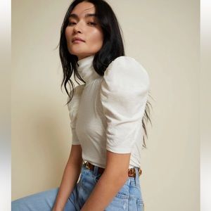 Nation LTD Dawn Puff Sleeve Turtleneck Top—NWT